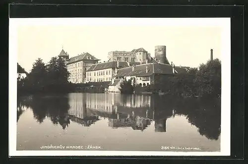 AK Neuhaus / Jindrichuv Hradec, Zamek, Uferpartie am Schloss
