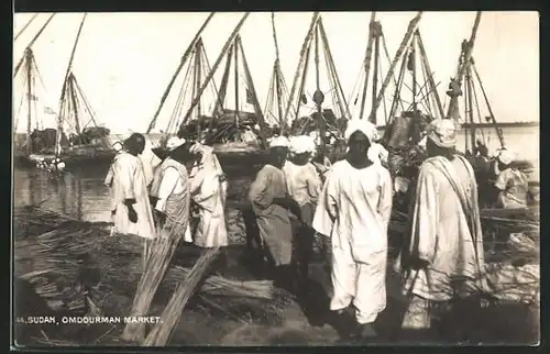 AK Omdurman, Market, Sudanesen auf dem Markt