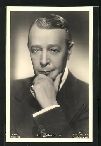 AK Schauspieler Georg Alexander nachdenklich in die Kamera blickend