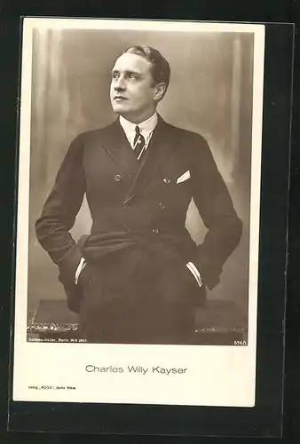 AK Schauspieler Charles Willy Kayser im Anzug