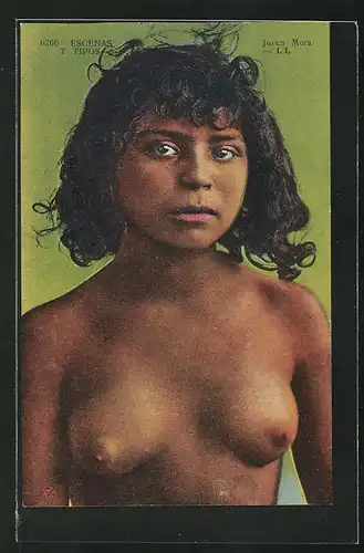 AK arabische nackte Frau, Joven Mora, junge Frau mit nackter Brust