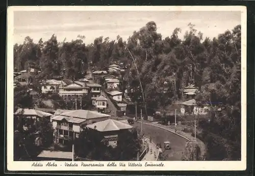 AK Addis Abeba, Veduta Panoramica della Via Vittorio Emanuele