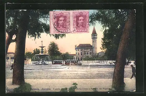 AK Alameda, Fuente de las Quatro Estaciones y Palacio de Ripalda