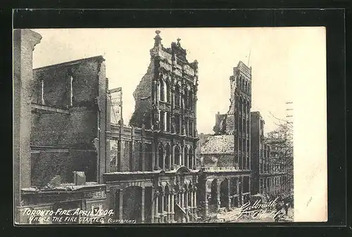 AK Toronto, Brand im April 1904, Zerstörte Häuser