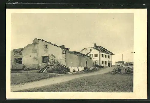 AK La Chaux-d`abel, Cyclon vom 12.6.1926, Zerstörte Häuser
