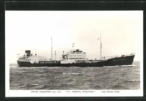 AK Handelsschiff M.T. Imperial Transport in Fahrt auf See, Empire Transport Co. Ltd.