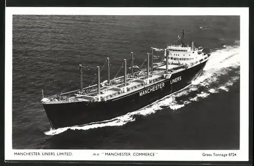AK Handelsschiff M.V. Manchester Commerce in Fahrt, Manchester Liners Limited