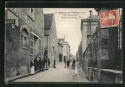 AK Mehun-sur-Yevre, Rue Jeanne d`Arc, Maison de Charles VII