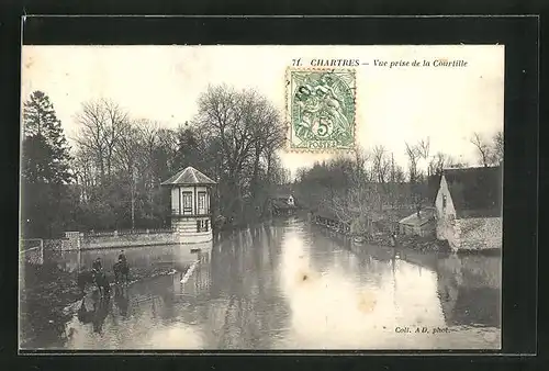 AK Chartres, Vue prise de la Courtille