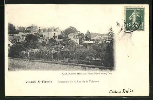 AK Vineuil-Saint-Firmin, Panorama de la Rue de la Colonne