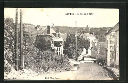 AK Quennes, La Rue de la Porte, Strassenpartie