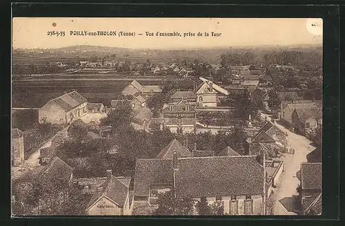 AK Poilly-sur-Tholon, Vue d`ensemble, prise de la Tour