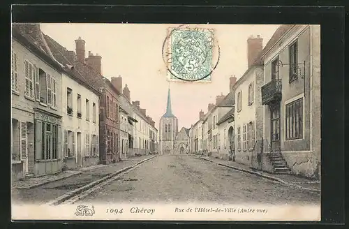 AK Cheroy, Rue de l`Hotel-de-Ville, Strassenpartie