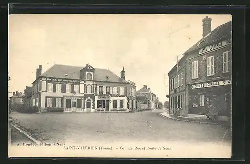 AK Saint-Valerien, Grande Rue et Route de Sens