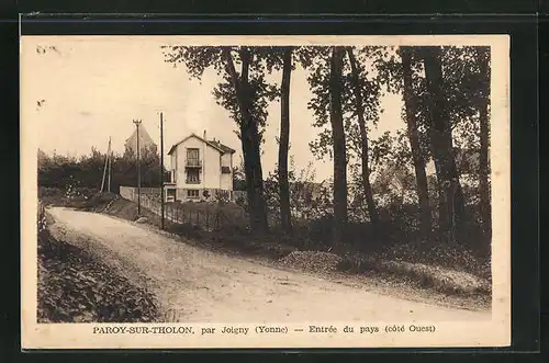 AK Paroy-sur-Tholon, Entree du pays, cote Ouest