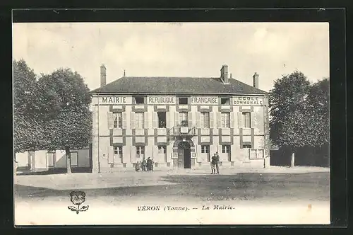 AK Véron, La Mairie, Motiv vom Rathaus