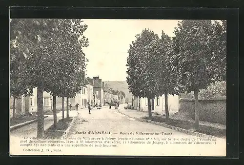 AK Armeau, Route de Villeneuve-sur-Yonne