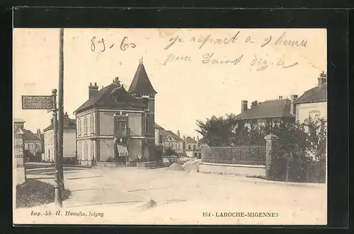 AK Laroche-Migennes, Blick auf Häuser an Strassenkreuzung