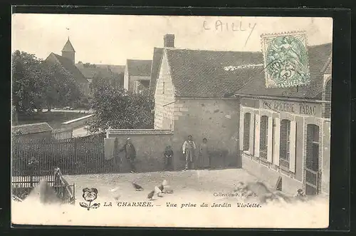 AK La Charmee, Vue prise du Jardin Violette, Epicerie