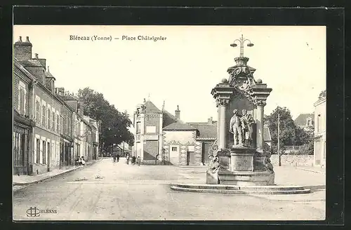 AK Bleneau, Place Chataignier, Denkmal