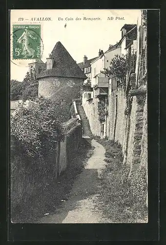 AK Avallon, Un Coin des Remparts