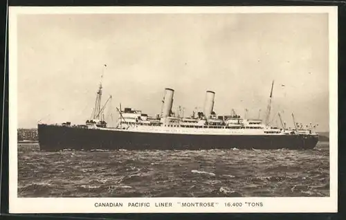 AK Passagierschiff Montrose in Fahrt, Canadian Pacific