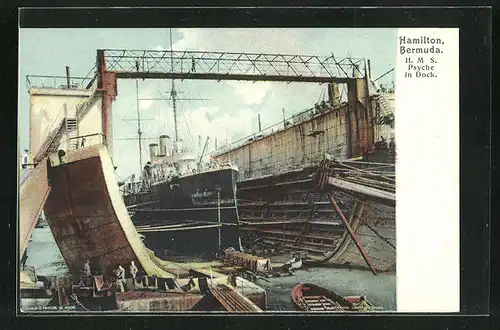 AK Hamilton, H. M. S. Psyche in Dock