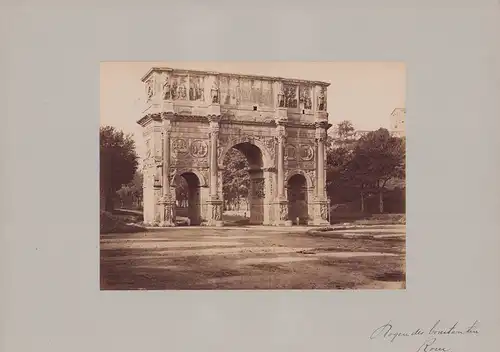 Fotografie Fotograf unbekannt, Ansicht Rom, Konstantinsbogen - Triumphbogen, Grossformat 42 x 31cm