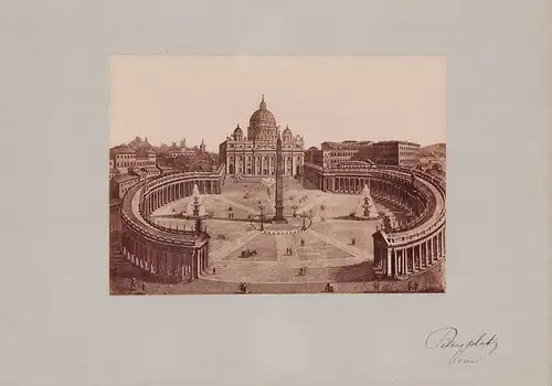 Fotografie Fotograf unbekannt, Ansicht Rom, Petersplatz - Panorama, Grossformat 42 x 31cm