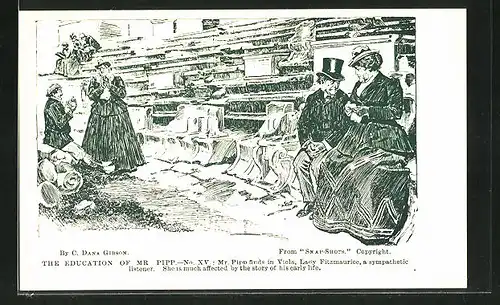 Künstler-AK Charles Dana Gibson: The Education of Mr. Pipp, Mr. Pipp finds a sympathetic listener