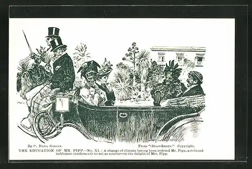Künstler-AK Charles Dana Gibson: The Education of Mr. Pipp, A change of climate having been ordered Mr. Pipp