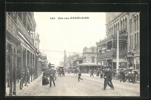 AK Adélaide, Strassenpartie mit Geschäften