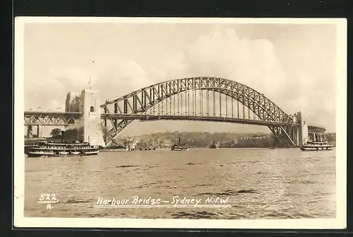 Foto-AK Sydney, Harbour Bridge, Totale der Brücke