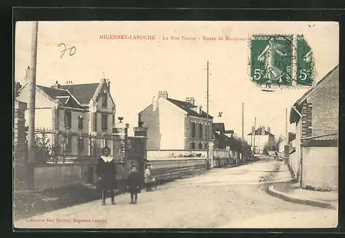 AK Migennes-Laroche, La Rue Neuve, Strassenpartie