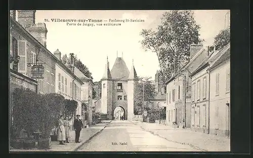 AK Villeneuve-sur-Yonne, Faubourg St-Savinien, Porte de Joigny, vue exterieure