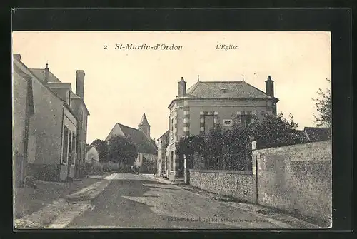 AK St-Martin-d`Ordon, L`Eglise, Strassenpartie