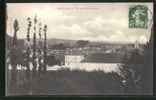 AK Vincelles, Vue prise du Chateau