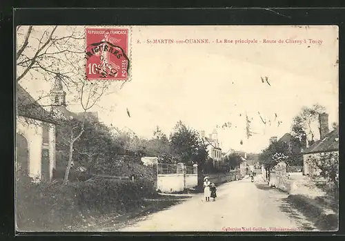 AK St-Martin-sur-Ouanne, La rue principale, Route de Charny à Toucy