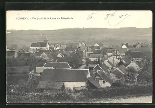 AK Sormery, Vue prise de la Route de Saint-Mards