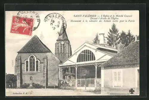 AK Saint-Valerien, L`Eglise et le Marche Couvert