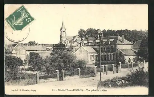 AK Aillant-sur-Tholon, Vue prise de la Gare