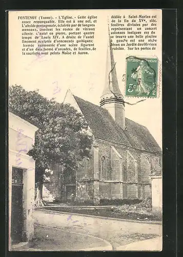 AK Fontenoy, L`Eglise, Text über die Kirche