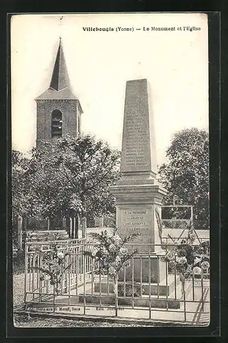 AK Villebougis, Le Monument et l`Eglise