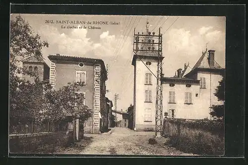 AK Saint-Alban-du-Rhone, Le clocher et le Chateau