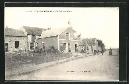 AK Clairefontaine, Grande-Rue, Strassenpartie an einer Handlung