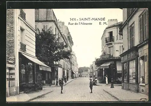 AK Saint-Mande, Rue de l`Alouette, Strassenpartie