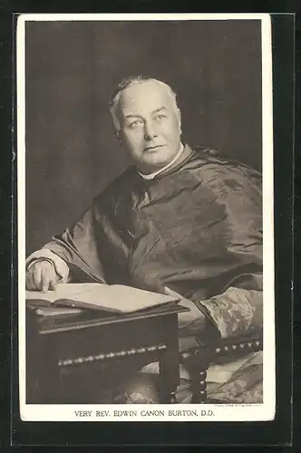 AK Very Reverend Edwin Canon Burton, D. D., Geistlicher bei der Lektüre