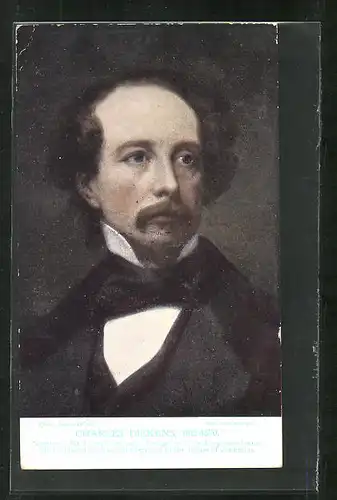 AK Schriftsteller Charles Dickens, Halbportrait