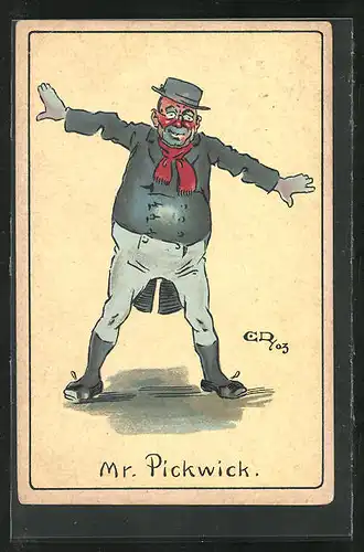 Künstler-AK Charakter aus Charles Dickens Werken, Mr. Pickwick