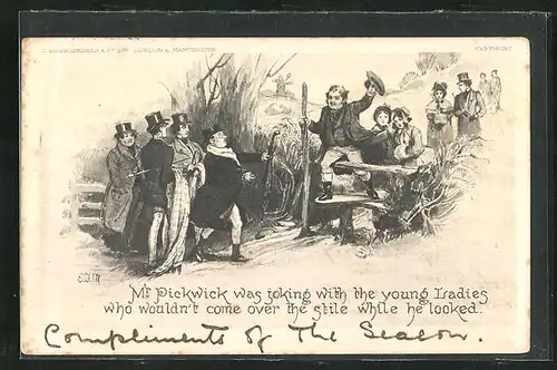 AK Mr. Pickwick was joking with the young Ladies who wouldn`t come over the stile while he looked